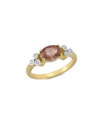 I.Reiss Company 14K 1.26 Ct. Tw. Diamond & Smokey Topaz Cocktail Ring