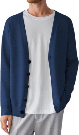 Generic Mens Cardigans V-Neck Button Cardigan Warmth Jumper Plain Sweater Jacket Coat Classic Knitwear Knitted Outerwear Sizes Long Sleeve Gentlemans Top for 