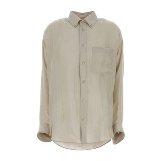 Balenciaga L/S Cocoon Shirt - female - Balenciaga - Shirts - Beige - XS - Blouses & Shirts