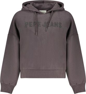 Pepe Jeans London Hoodies & sweatvesten, Dames, Zwart, S, Katoen, Rhinestone Hoodie