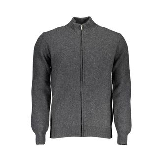 North Sails Cardigans, male, Gray, Size: 2XL Gray Zip-Up Knit Cardigan