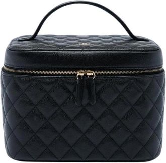 Chanel Pre-owned Vanity Bag - Dames - Vintage Handtas - Zwart - ONE Size - Leer - Vintage
