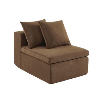 Sweeek M&oacute;dulo para sof&aacute; envasado al vac&iacute;o modular de tela chenilla, marr&oacute;n