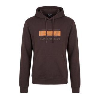 Emporio Armani Sudadera con capucha de corte regular Visibility en mezcla de algod&oacute;n - Sweatshirts & Hoodies - Hombre - Marr&oacute;n - M