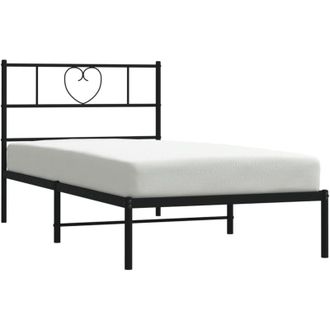 vidaXL Estructura Cama Sin Colch&oacute;n Con Cabecero Metal Negro 80x200 Cm Vidaxl