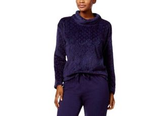 Nautica Plush Textured Pajama Top In Blue