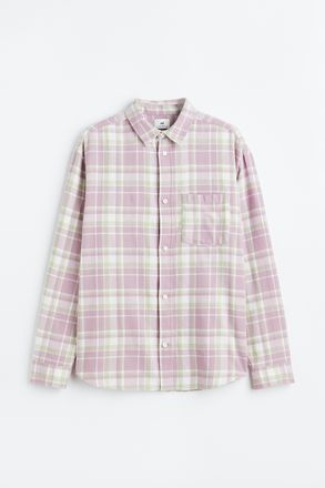 H&M Flanellhemd Relaxed Fit - Purple