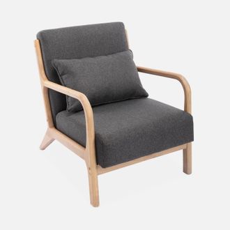 Sweeek Sill&oacute;n De Dise&ntilde;o De Madera Y Tela