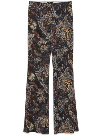 Etro Pantaloni svasati con stampa paisley - Nero