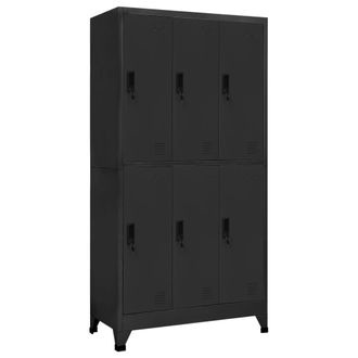 vidaXL Vidaxl Armadietto Con Serratura Antracite 90x45x180 Cm In Acciaio