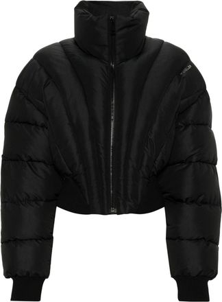 MUGLER cropped puffer jacket - women - Polyester/Recycled Polyester - 42 - Black