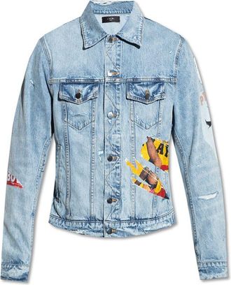 Amiri Blue Cotton Denim Mens Jacket