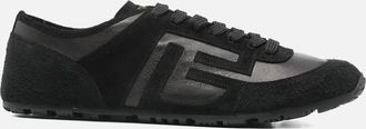 Balmain Mens Racer 45 Suede Sneakers Black - Size: 10