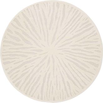 Sweeek Alfombra interior shaggy redonda beige, 160cm, crema