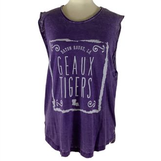 Pressbox Womens Lsu Ruffy Tank In Purple