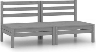 vidaXL Vidaxl - Divani Centrali da Giardino 2 pz in Massello di Pino Grigio