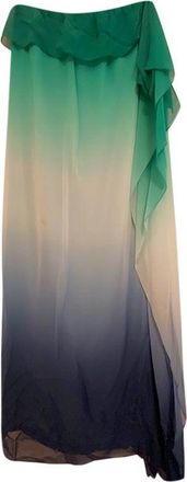 Max Azria Green & Blue Ombre Silk Dress Size S