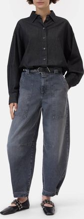 Closed Rhannon Barrel Leg Denim Jeans In Mid Grey