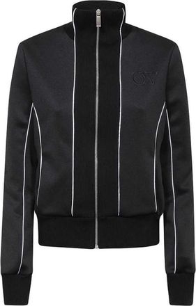 Off-white Volledige ritssluiting Techno Fabric Sweatshirt - Dames - Vesten met rits - Zwart - XL - Katoen - Hoodies & sweatvesten