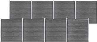 vidaXL Valla De Jard&iacute;n De Wpc Gris 1391x186 Cm Vidaxl