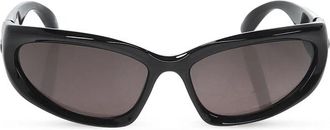 Balenciaga Swift Oval Zonnebril - Dames - Zonnebrillen - Zwart - ONE Size - Leer - Accessoires