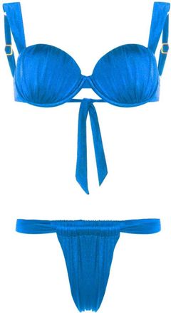 Noire Swimwear ruched balconette bikini - women - Polyamide/Elastane - S - Blue