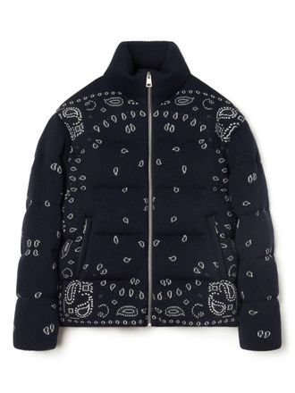 Alanui Bandana jacquard puffer jacket - Blue