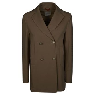 Circolo 1901 Double-Breasted Coats, female, Beige, Size: XS Giacca Picot Felpa