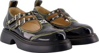 Ganni Womens Flat Black Synthetic
