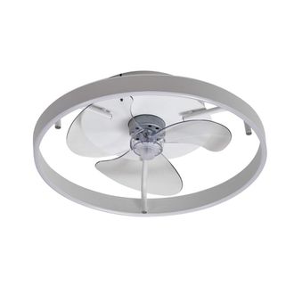 Lindby Ventilador de techo con l&aacute;mpara de aluminio blanco