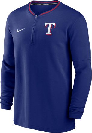 Nike Texas Rangers Authentic Collection Nike Mens Dri-FIT MLB 1/2-Zip Long-Sleeve Top in Blue | 014G198NTER-2G4