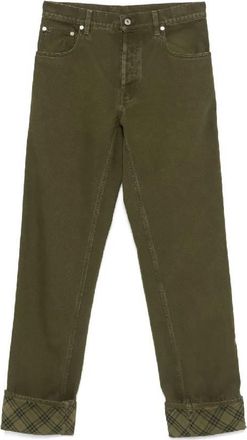 Burberry Check Pattern Turn Up Hem Jeans, Size 32