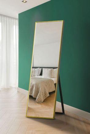 MirrorOutlet Gold Aluminium Edged Wall Mirror 67 X 23 (170CM X 58CM) | Size: 1 Pack