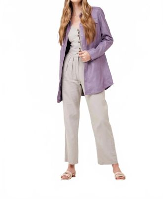 Mauritius Miha Long Leather Jacket In Lavender
