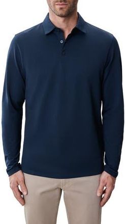 Robert Barakett Luciano Long Sleeve Twill Polo in Dark Caspian at Nordstrom Rack, Size Xx-Large