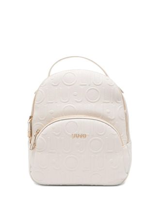Liu Jo logo-plaque backpack - women - Polyester/Polyurethane Resin/Polyester - One Size - White