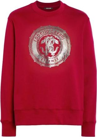 Roberto Cavalli Mens Carmine Foiled Emblem Sweatshirt, Size Medium