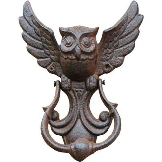 OEM Aldaba De Hierro Fundido - Estilo Vintage - B&uacute;ho - Decoraci&oacute;n Para Tu Jard&iacute;n, Caba&ntilde;a De Madera, Casa De Campo - Crezuo