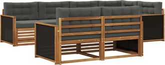 vidaXL Conjunto De Sof&aacute;s De Exterior 7 Uds. Natural Y Antracita Vidaxl