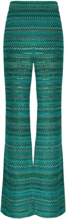 Missoni Pantaloni svasati con motivo a zigzag - Verde
