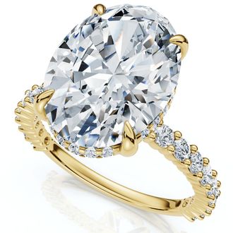 Pompeii3 Certified 4 1/2Ct Hidden Halo Diamond Engagement Ring 14k Gold Lab Grown