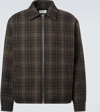 Frame Denim Checked virgin wool blouson jacket