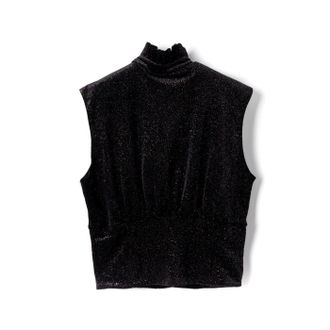 Viktor & Rolf Glittered Velvet Tank Top - Black