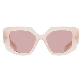 Prada Light Brown Irregular Ladies Sunglasses PR 14ZS 19R10D 50