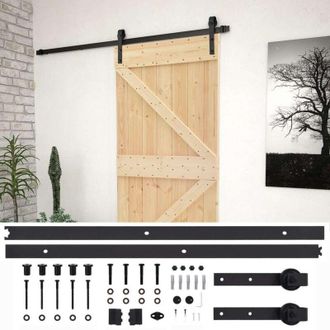 vidaXL Vidaxl - Puerta Corredera Con Herrajes Madera Maciza De Pino 100x210 Cm