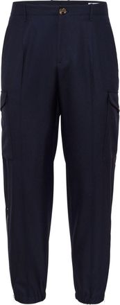 Brunello Cucinelli cropped cargo trousers - men - Virgin Wool - 52 - Blue