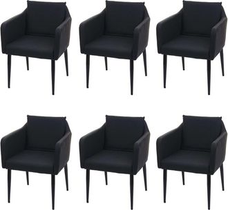 Hhg Hhg - Nunca Usado] Lote De 6 Silla De Comedor 734, Silla De Cocina Sill&oacute;n Silla, Imitaci&oacute;n De Cuero Negro
