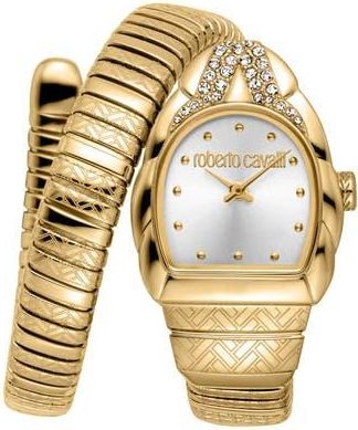 Roberto Cavalli Aurora Snake Wraparound Bracelet Watch, 24mm x 30mm in Gold at Nordstrom Rack