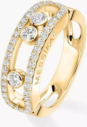 Messika Move Classique Yellow Gold Pave Ring, Size 48