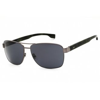 HUGO BOSS Grey Rectangular Mens Sunglasses BOSS 1240/S0 0KJ1/IR 60
